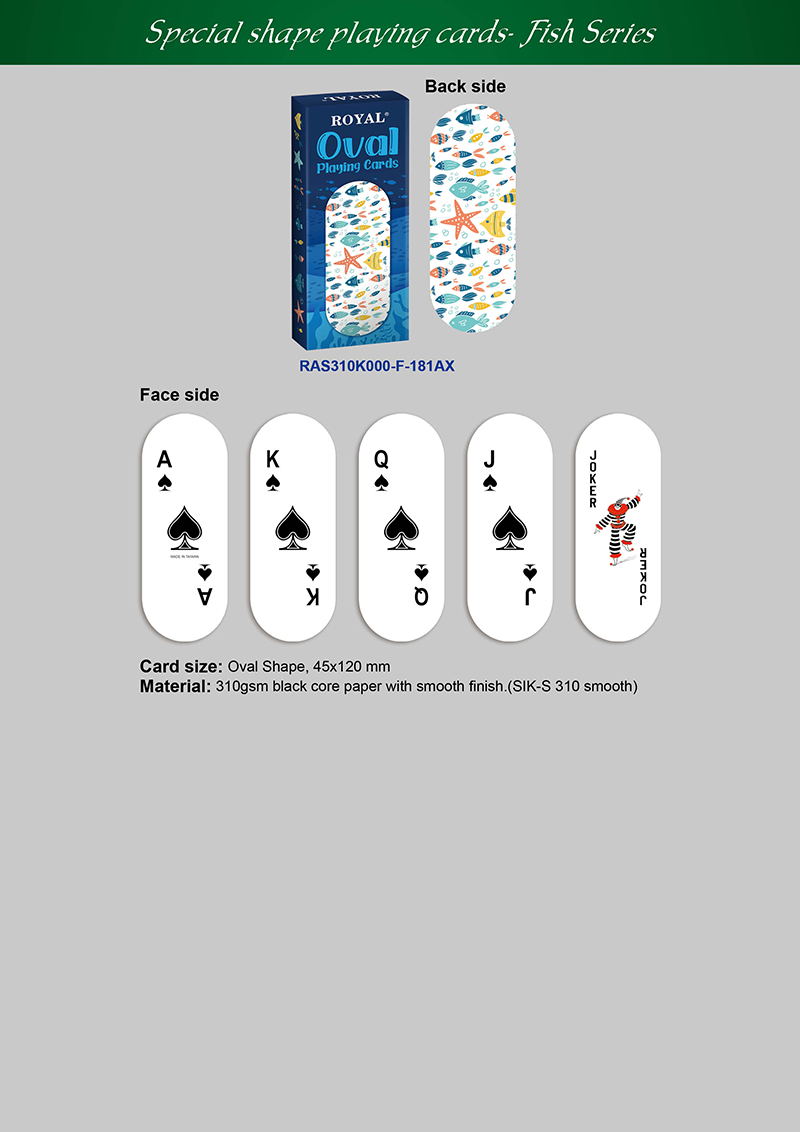 oval shape playing cards